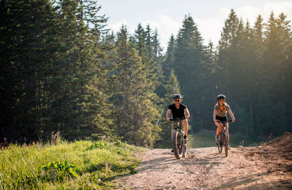 viaje en bicicleta por un camino de tierra en plena naturaleza