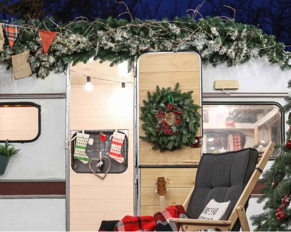 preparativos navideños en autocaravana